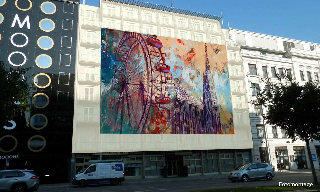 Visualisierung des neuen Bigboards am Wiedner Gürtel in Wien. © EPAMEDIA